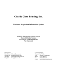 Charlie Chan Printing, Inc. Customer Acquisition Information System
