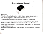Bracelet User Manua!