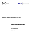 eXAS - Admission Administration (User Manual)