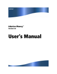 Adarian Money User`s Manual