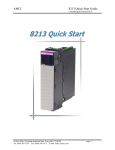 AMCI 8213 Quick Start Guide - Advanced Micro Controls Inc