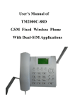User`s Manual of TM2000C-88D GSM Fixed Wireless Phone With