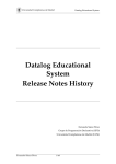 Datalog Educational System Release Notes History
