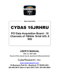 Installing the CYDAS 16JRHRU