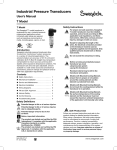 Industrial Pressure Transducers, User Manual, T Model (MS