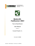 ModuLAN - MFR-200 FaxReceiver Manual