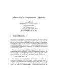 Introduction to Computational Linguistics - Uni
