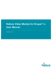 Kaltura Video Module for Drupal 7.x User Manual