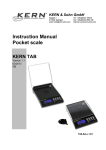 Instruction Manual Pocket scale KERN TAB