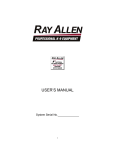 USER`S MANUAL - Ray Allen Manufacturing