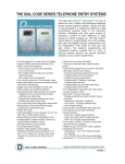 THE DIAL CODE SERIES TELEPHONE ENTRY SYSTEMS
