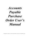 Accounts Payable Purchase Order User`s Manual