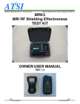MRK3 MRI RF Shielding Effectiveness TEST KIT OWNER/USER