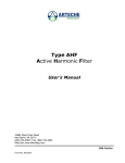 Type AHF Active Harmonic Filter User`s Manual