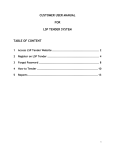 customer user manual for lsp tender system table of content