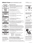 INRatio Printer QUICK REFERENCE GUIDE