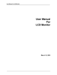 User Manual For LCD Monitor