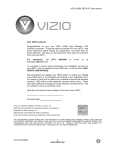 VlZIO VA26L HDTV10T User Manual Dear VlZIO Customer