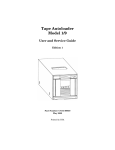 Tape Autoloader Model 1/9 User and Service Guide