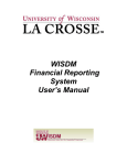 WISDM Financial Reporting System User`s Manual