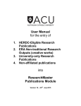 User Manual for the entry of into ResearchMaster