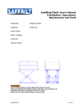 Loading Dock User`s Manual Installation, Operations