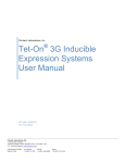 Tet-On® 3G Inducible Expression Systems User Manual