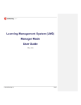 Learning Management System (LMS) Manager Mode User Guide