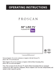 Note: The warranty for the Proscan TV and the Roku Streaminig