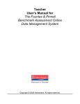 Teacher User`s Manual for The Fountas & Pinnell Benchmark