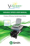 VARIABLE SPEED USER MANUAL