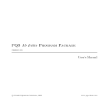 PQS Manual - Parallel Quantum Solutions