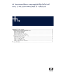 HP User Manual for the Integrated Intel SATA RAID Controller for