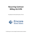 Recurring Contract Billing 10.0 SP6