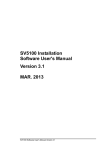 SV5100 Installation Software User`s Manual Version 3.1 MAR. 2013