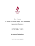 User Manual for American Indian College Fund Scholarship