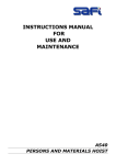 INSTRUCTIONS MANUAL FOR USE AND MAINTENANCE