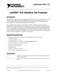 LabVIEW™ Unit Validation Test Procedure Introduction