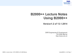 B2000++ Lecture Notes Using B2000++