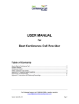 User Manual - Best Conference Call Provider