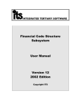 Financial Code Structure Subsystem User Manual Version 12 2002