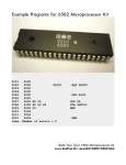 Example Programs for 6502 Microprocessor Kit
