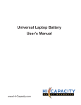 Universal Laptop Battery User`s Manual