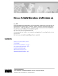 Release Notes for Cisco Edge Craft Release 1.1
