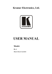 Kramer SL-1 User Manual