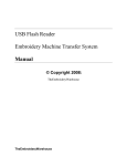 USB Flash Reader Embroidery Machine Transfer System Manual