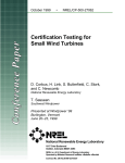 Certification Testing for Small Wind Turbines
