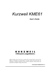 Kurzweil KME61 User`s Guide - access