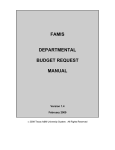 Departmental Budget Request User`s Manual