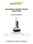 Operating manual Drivetork motorized torque test stand